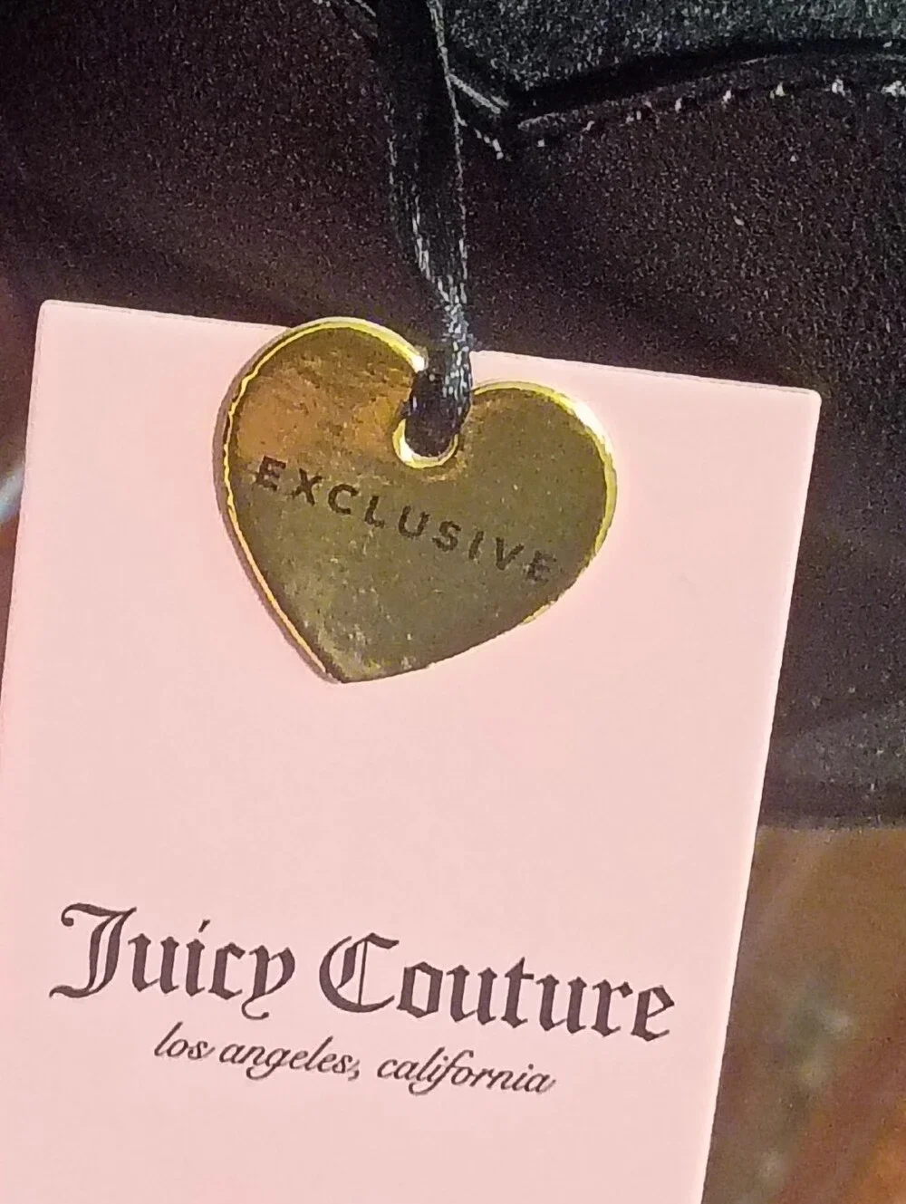 Juicy Couture Black Valour Royal Shoulder Bag 💎Rhinestone🖤Heart Pocket🗝Charms